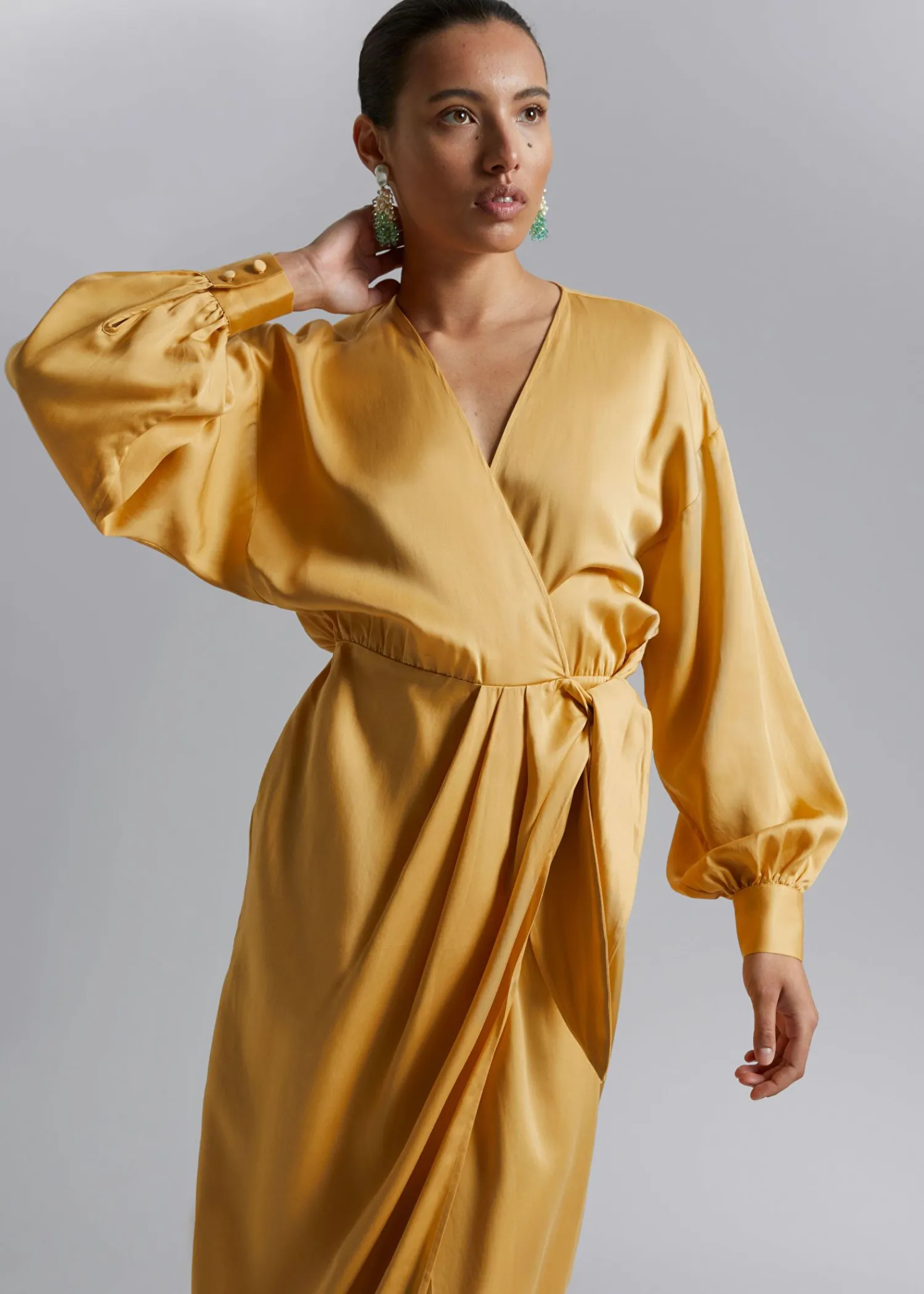 New Omslagskjole Med V-Hals Kvinder Kjoler