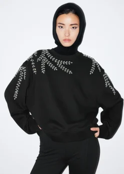 Cheap Oversized Beaded Sweatshirt Kvinder Toppe