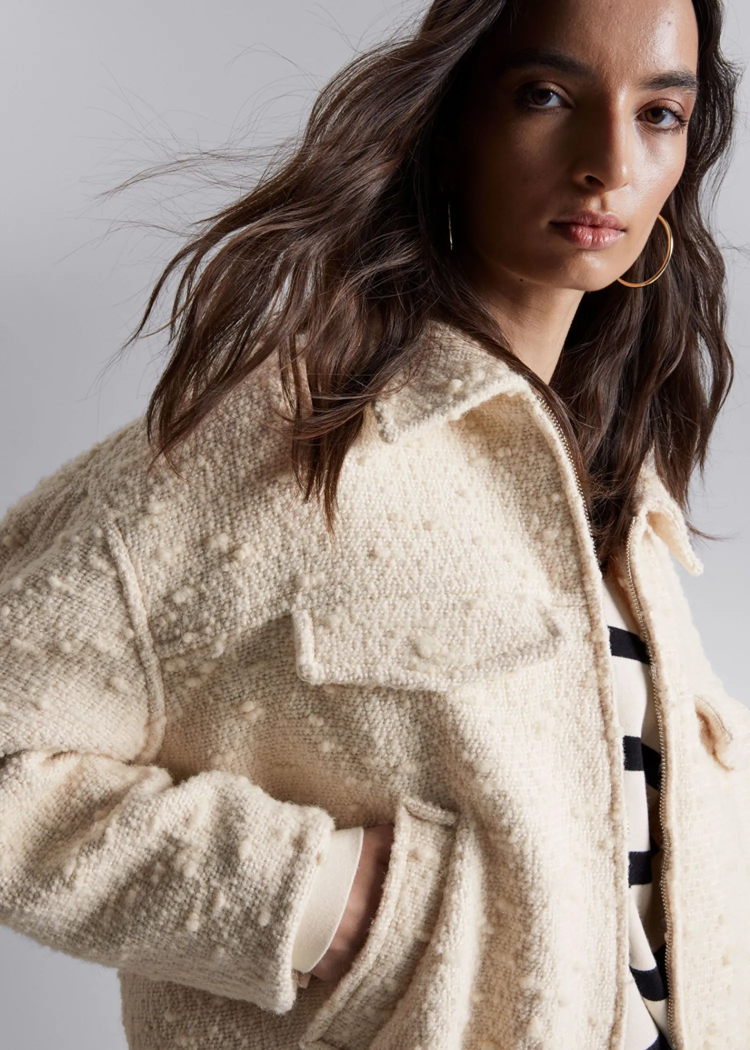 Sale Oversized Jakke Med Lynlas Kvinder Frakker & Jakker