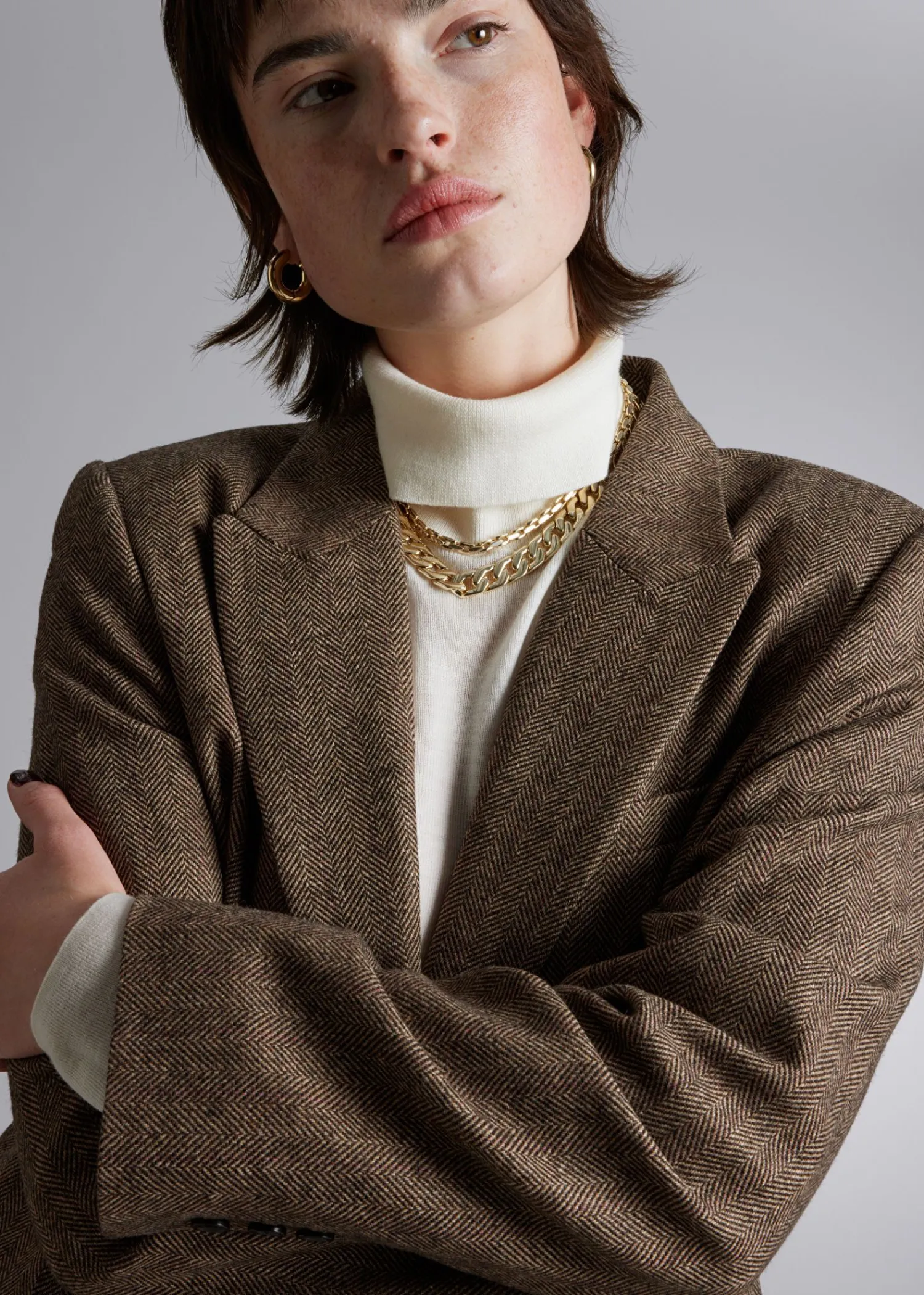 Hot Oversized Pinstripe Blazer Kvinder Sæt Og Dragter