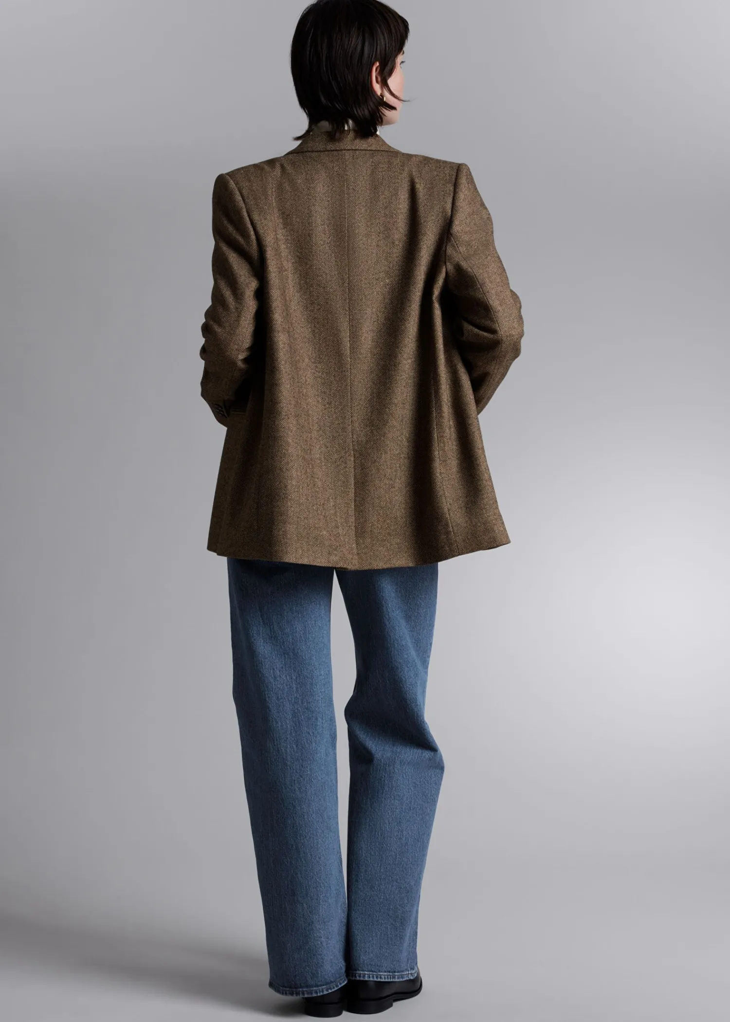 Hot Oversized Pinstripe Blazer Kvinder Sæt Og Dragter