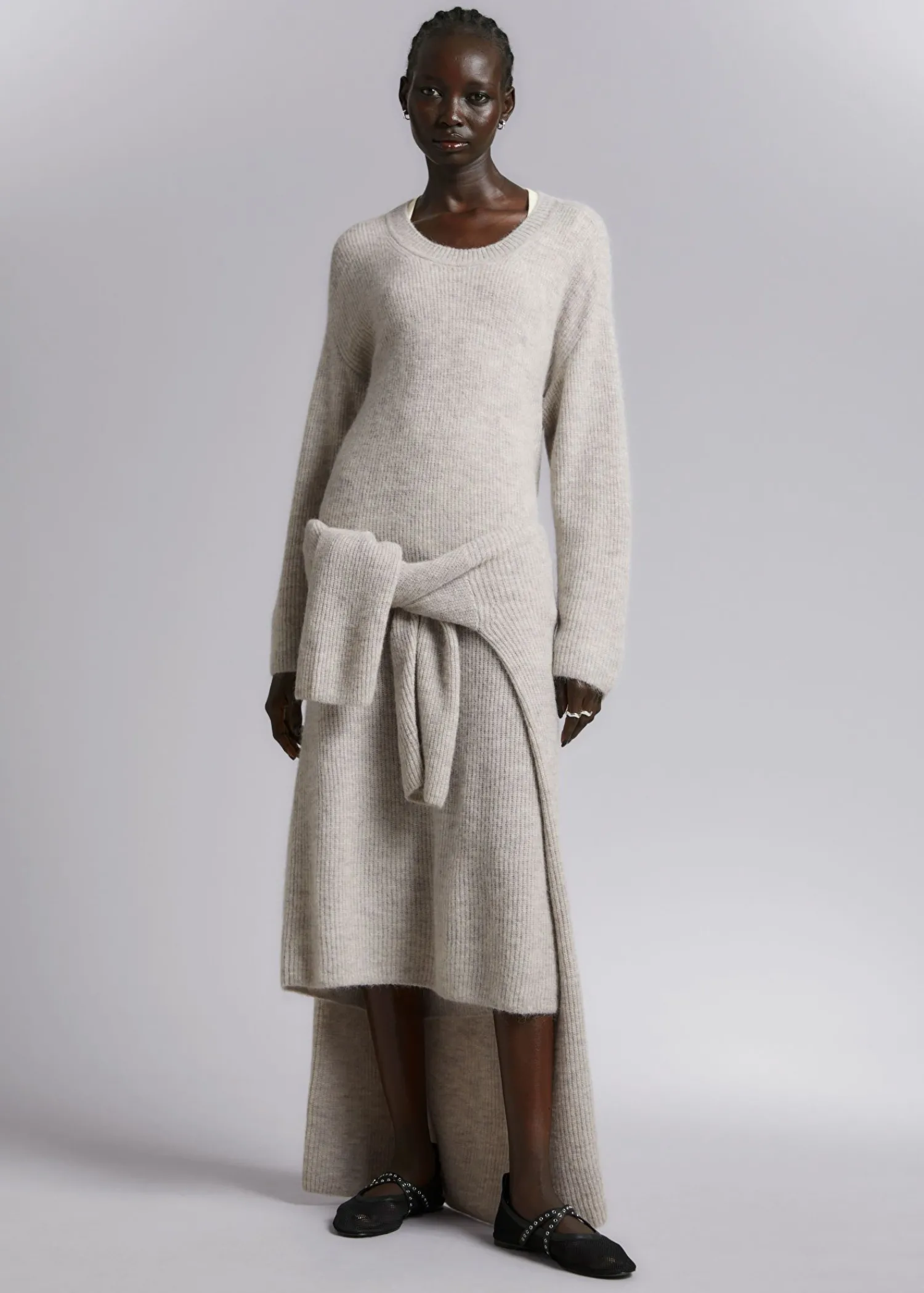 Discount Oversized Strik Midikjole Kvinder Kjoler