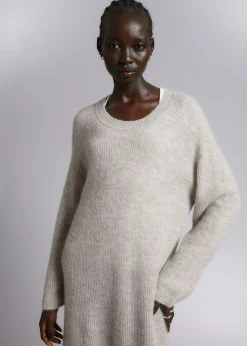 Discount Oversized Strik Midikjole Kvinder Kjoler