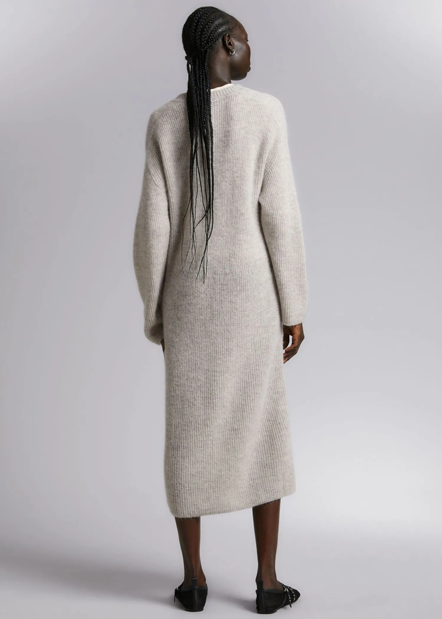 Discount Oversized Strik Midikjole Kvinder Kjoler