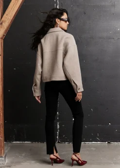 Sale Oversized Uld-Blandingsjakke Kvinder Frakker & Jakker