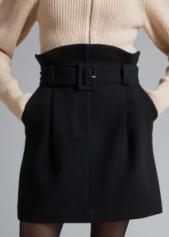 Fashion Paperbag Talje Mininederdel Kvinder Nederdele