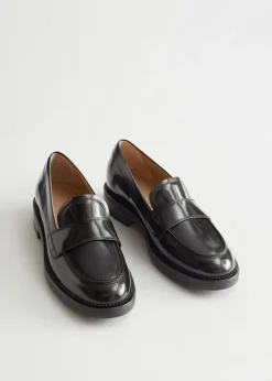 Store Penny Loafers I Laeder Kvinder Lejligheder