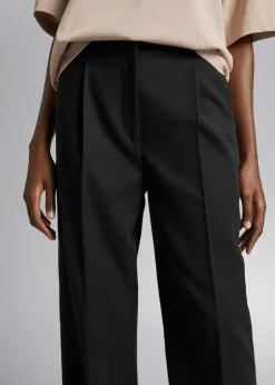 Fashion Plisserede Bukser Med Lige Ben Kvinder Bukser