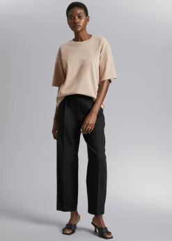 Fashion Plisserede Bukser Med Lige Ben Kvinder Bukser