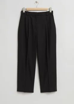 Fashion Plisserede Bukser Med Lige Ben Kvinder Bukser