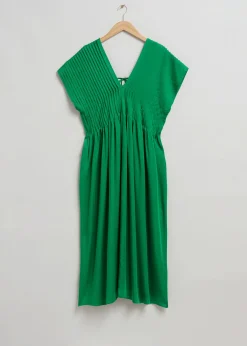 Cheap Plisseret Midi Kaftan Kjole Kvinder Kjoler