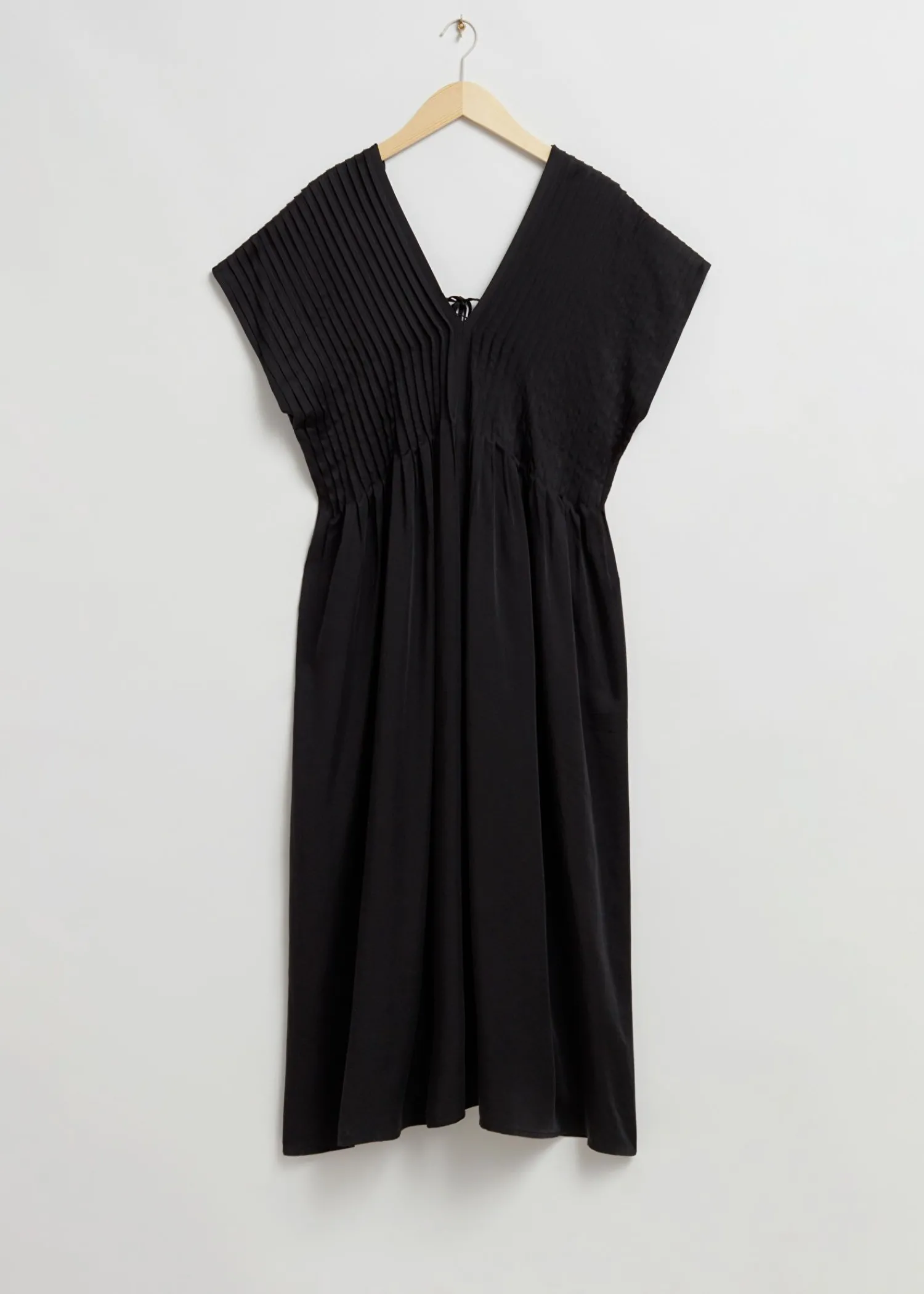 Best Plisseret Midi Kaftan Kjole Kvinder Kjoler