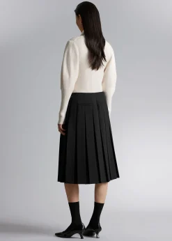 Store Plisseret Midi-Nederdel Kvinder Nederdele