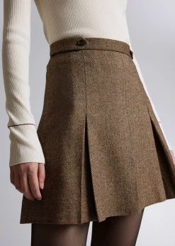 Discount Plisseret Sildebens Mininederdel Kvinder Sæt Og Dragter