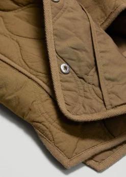 Hot Quiltet Jakke Med Forlaenget Skulder Kvinder Frakker & Jakker