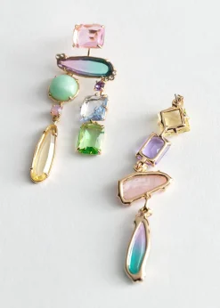 Store Rainbow Rhinestone Haengende Oreringe Kvinder Oreringe