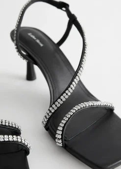 Cheap Rhinestone Sandaler Med Stropper Kvinder Sandaler Med Hael