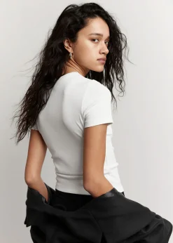 Store Ribbet Cropped T-Shirt Kvinder Toppe