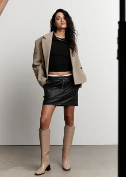 Store Ribbet Cropped T-Shirt Kvinder Toppe