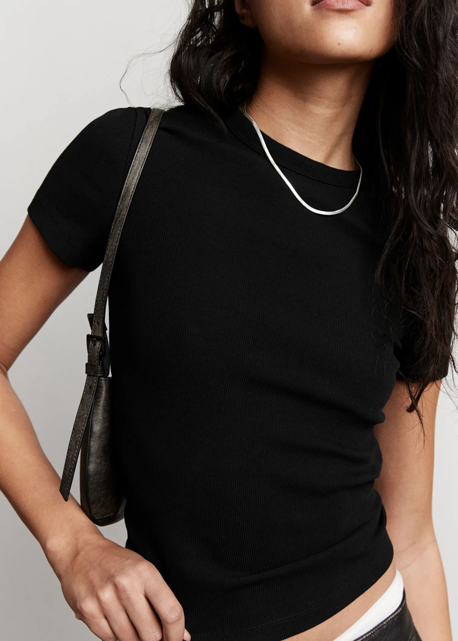 Store Ribbet Cropped T-Shirt Kvinder Toppe