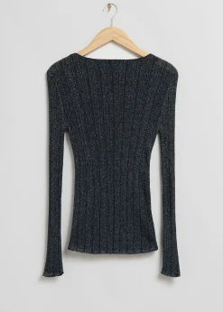 Best Ribbet Glitter Top Kvinder Toppe