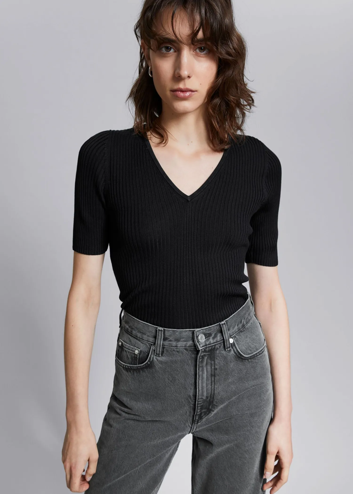 Sale Ribbet T-Shirt Kvinder Toppe