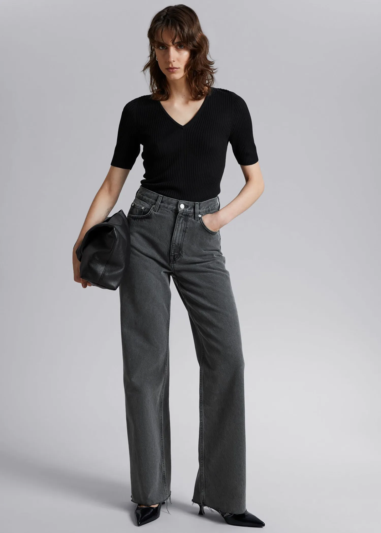 Sale Ribbet T-Shirt Kvinder Toppe