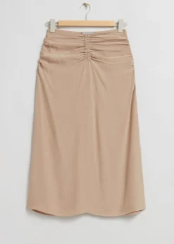 Flash Sale Ruched Midi-Nederdel Kvinder Nederdele