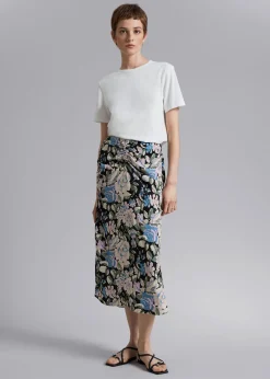 Cheap Ruched Midi-Nederdel Kvinder Nederdele