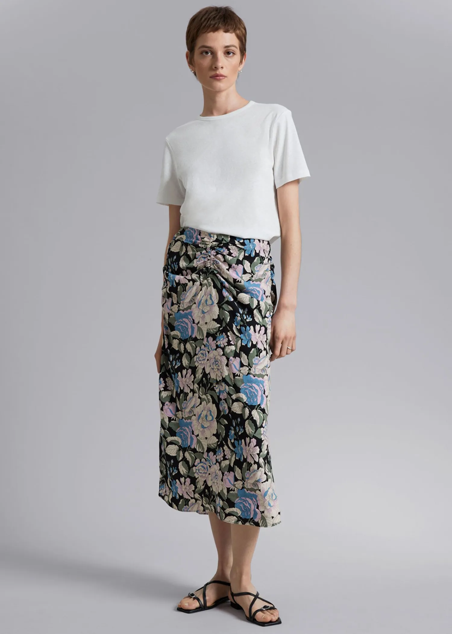 Cheap Ruched Midi-Nederdel Kvinder Nederdele