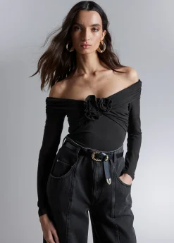 Sale Rynket Off-Skulder Top Kvinder Toppe