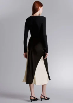 Best Satin Midi Nederdel Kvinder Nederdele