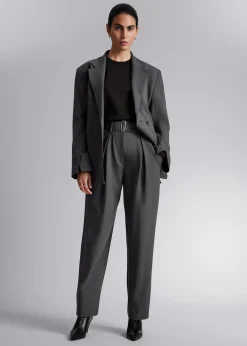 Clearance Skraeddersyede Bukser Med Baelte Kvinder Sæt Og Dragter