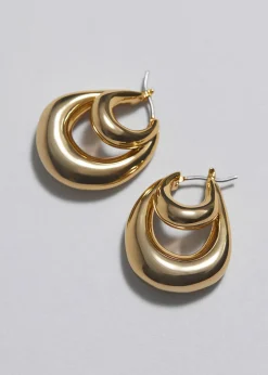Sale Skulpturelle Double Hoop Oreringe Kvinder Oreringe