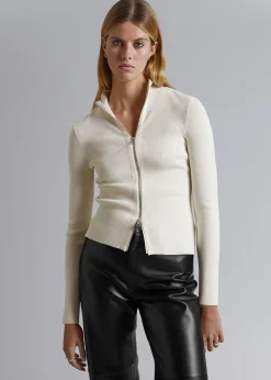 Discount Slank Cardigan Med Lynlas Kvinder Strik