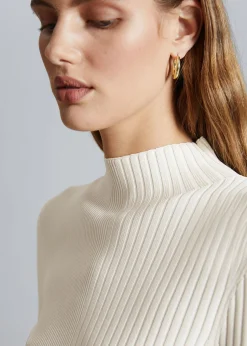 Best Sale Slank Mock-Neck Top Kvinder Toppe