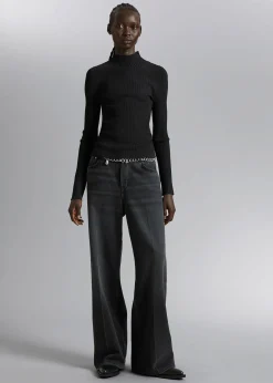 Flash Sale Slank Mock-Neck Top Kvinder Toppe