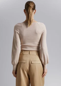 Discount Slim-Fit Blod Strik Top Kvinder Toppe