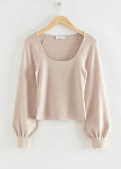 Discount Slim-Fit Blod Strik Top Kvinder Toppe