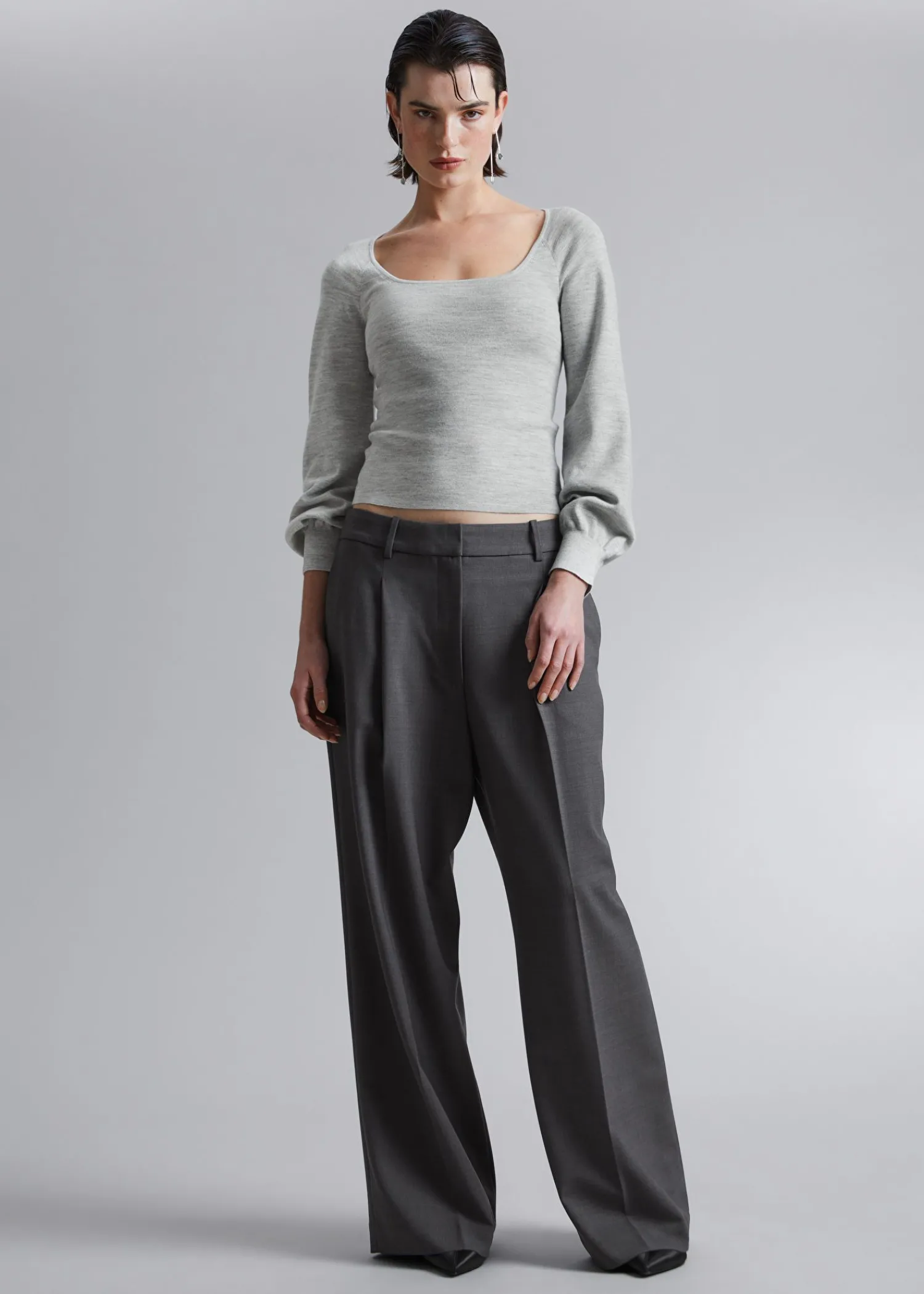 Cheap Slim-Fit Blod Strik Top Kvinder Toppe