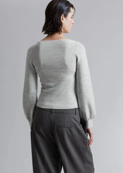 Cheap Slim-Fit Blod Strik Top Kvinder Toppe