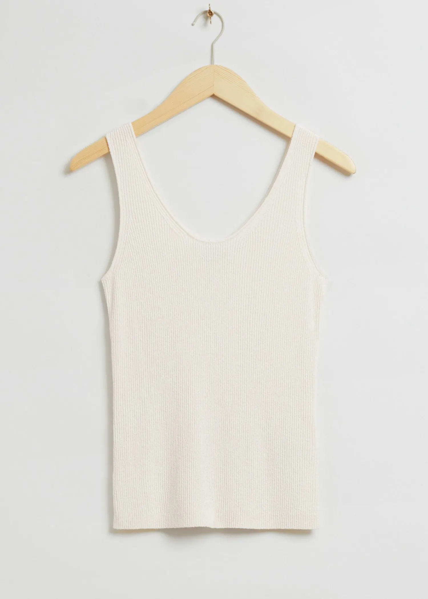 Sale Slim-Fit Ribbet Silke Blend Top Kvinder Toppe