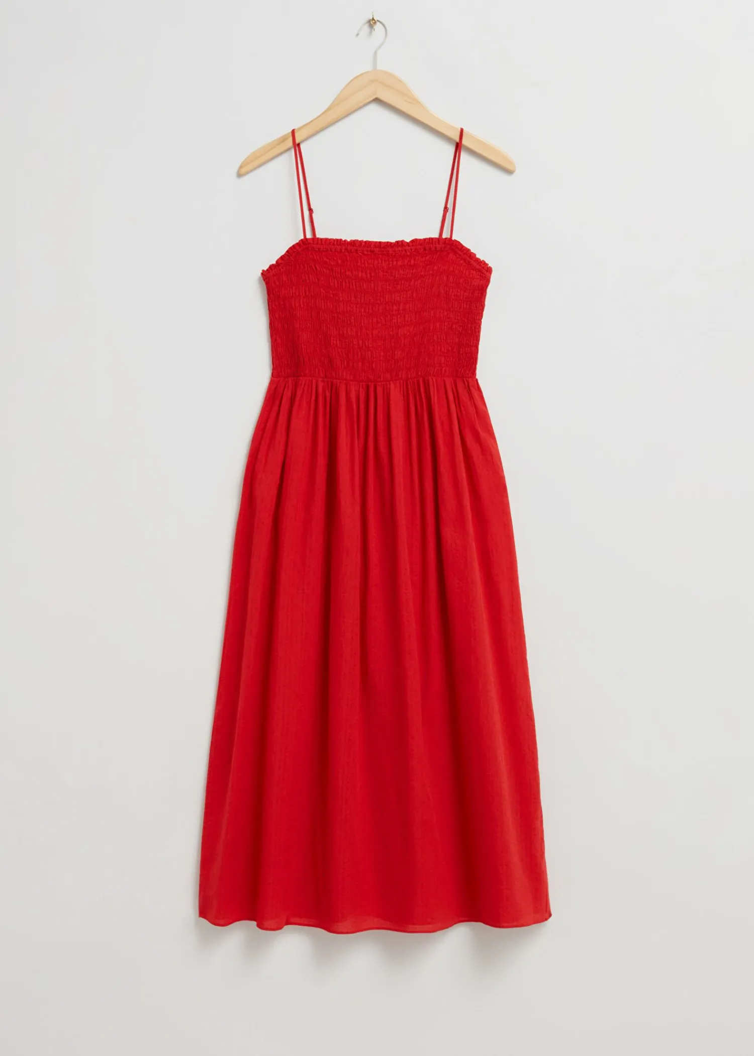 Store Smocked Strappy Midi-Kjole Kvinder Kjoler