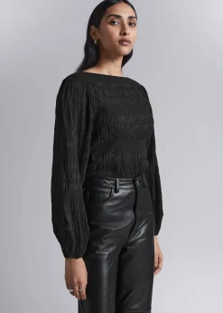 Sale Smocket Bluse Kvinder Bluser Og Skjorter