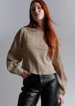 Shop Smocket Bluse Kvinder Bluser Og Skjorter