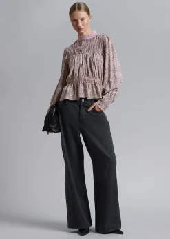 Shop Smocket Bluse Kvinder Bluser Og Skjorter