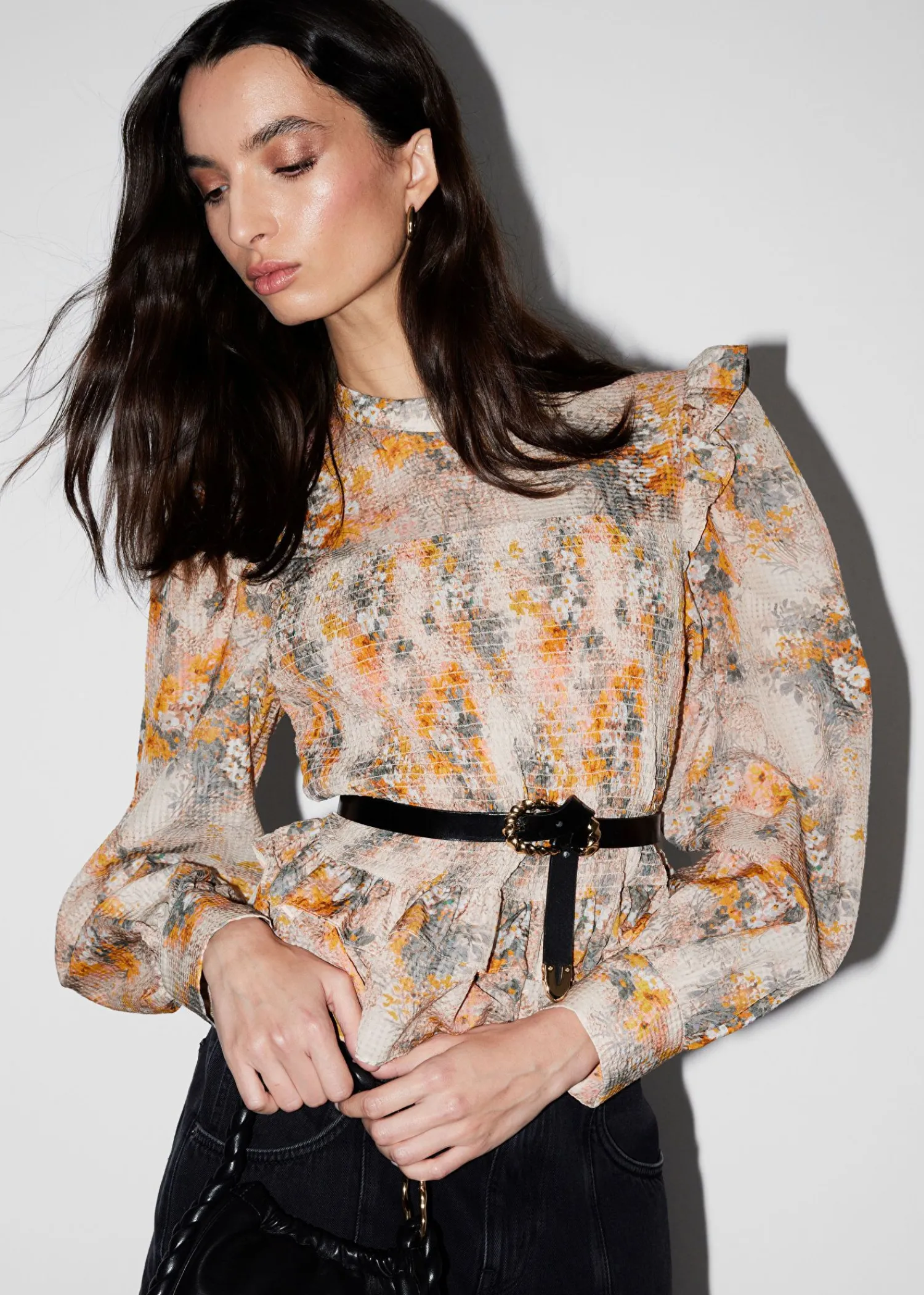 Store Smocket Flaesebluse Kvinder Bluser Og Skjorter