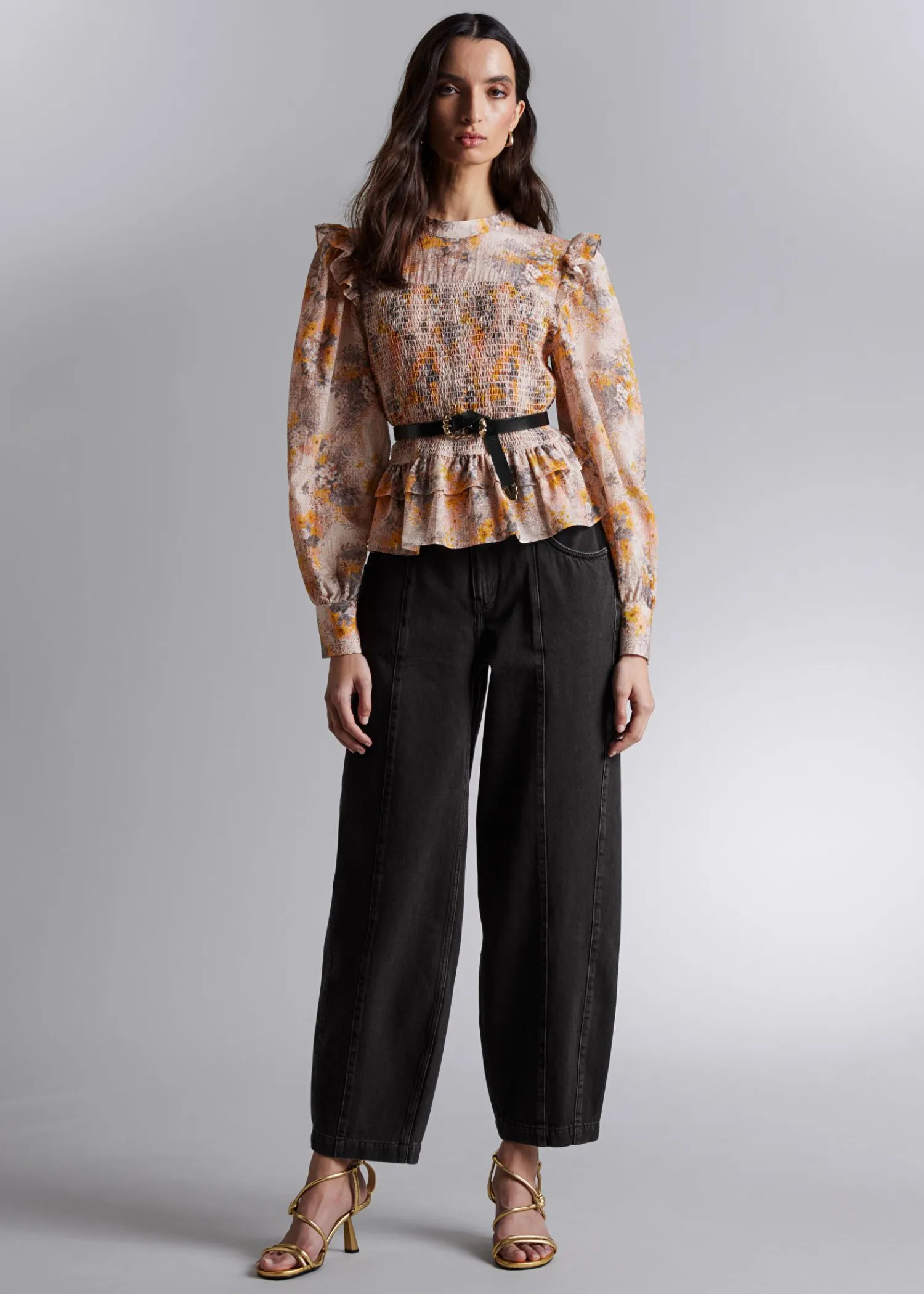 Store Smocket Flaesebluse Kvinder Bluser Og Skjorter