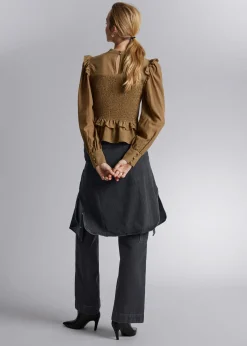 Shop Smocket Flaesebluse Kvinder Bluser Og Skjorter