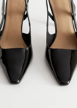 Cheap Spidse Slingback Laeder Mules Kvinder Pumper